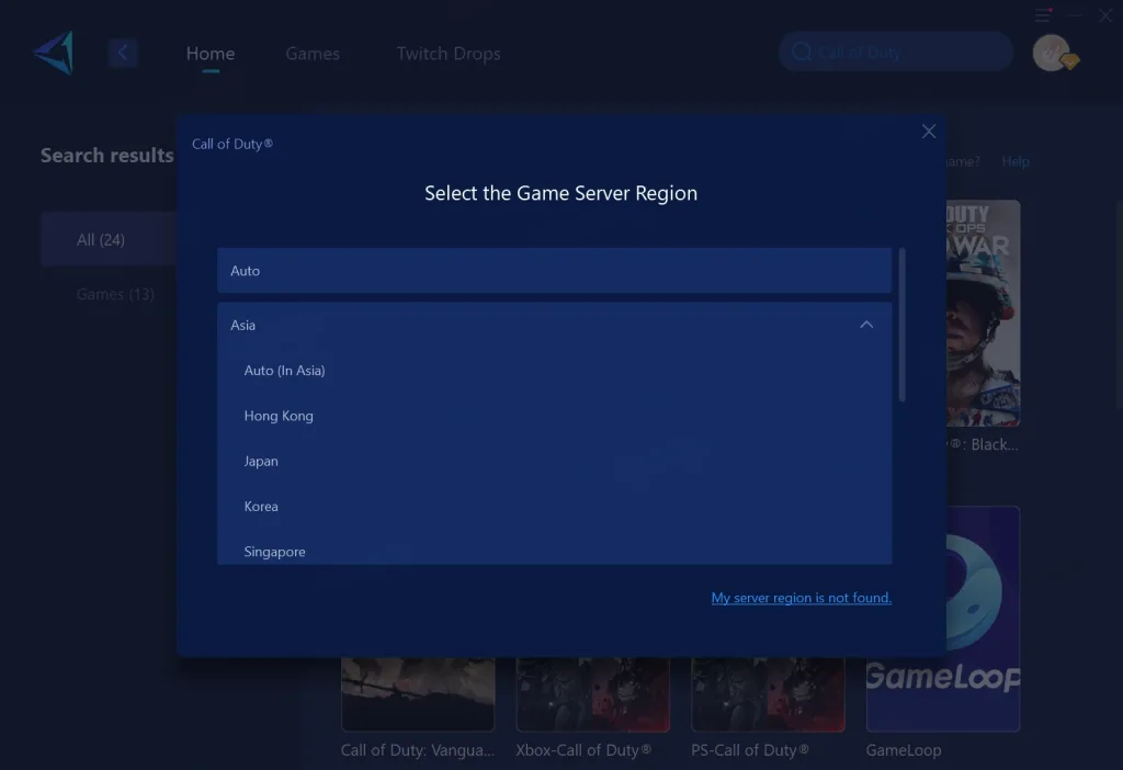 بهترین تحریم شکن برای Call of Duty | مقایسه GearUP با ExitLag و دیگر رقبا 9 gearup server
