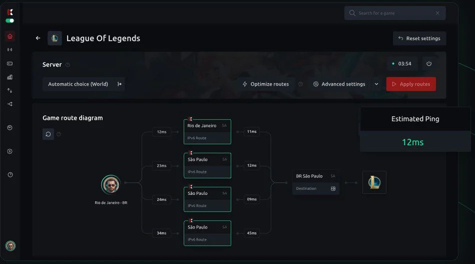 ExitLag UI Preview