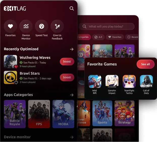 ExitLag Mobile UI